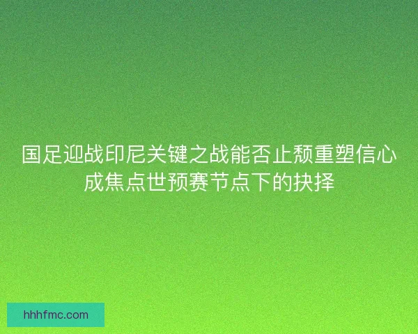 国足迎战印尼关键之战能否止颓重塑信心成焦点世预赛节点下的抉择